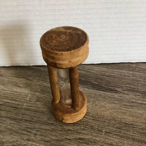 Vtg Rustic Wooden Hourglass